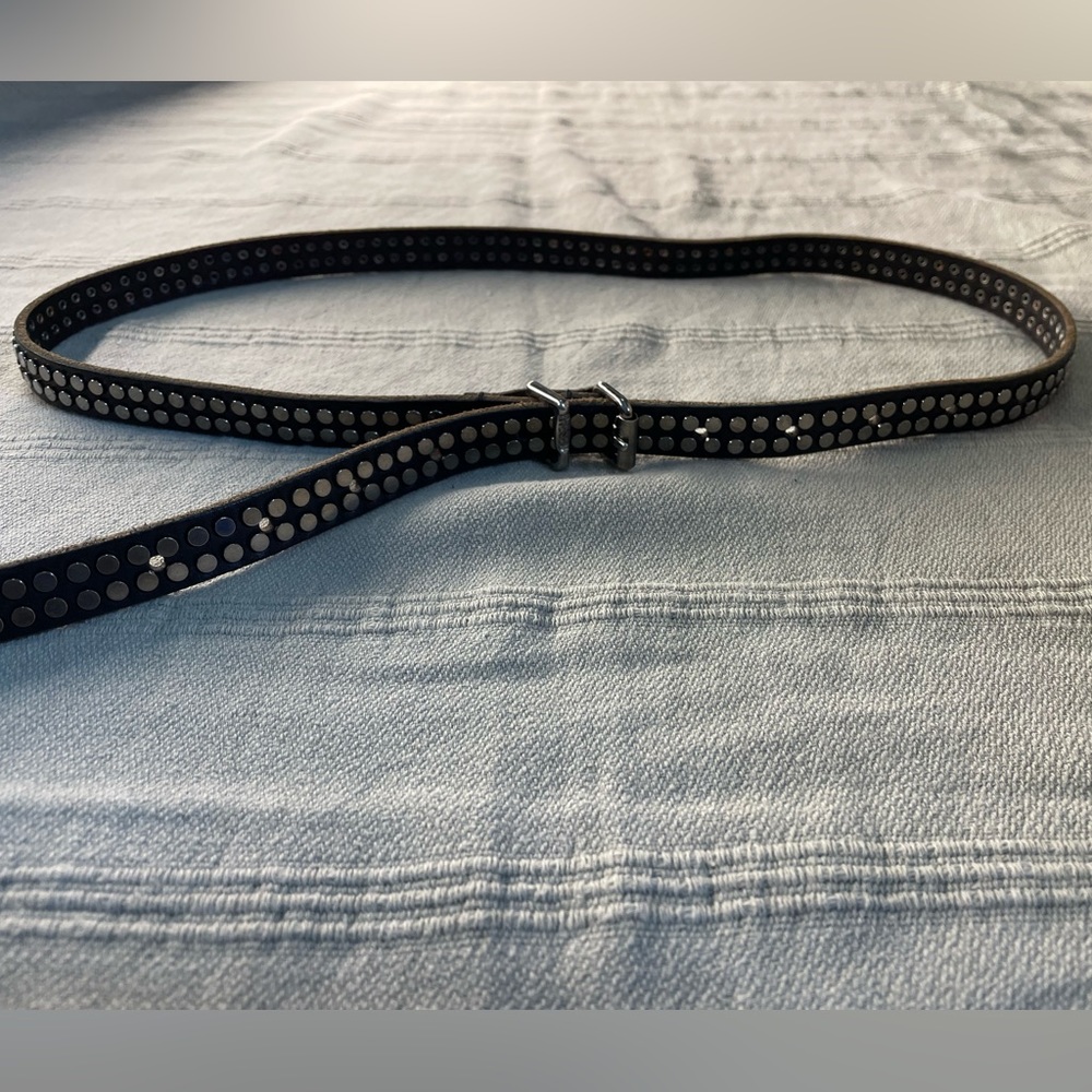 DIESEL shiny black leather belt